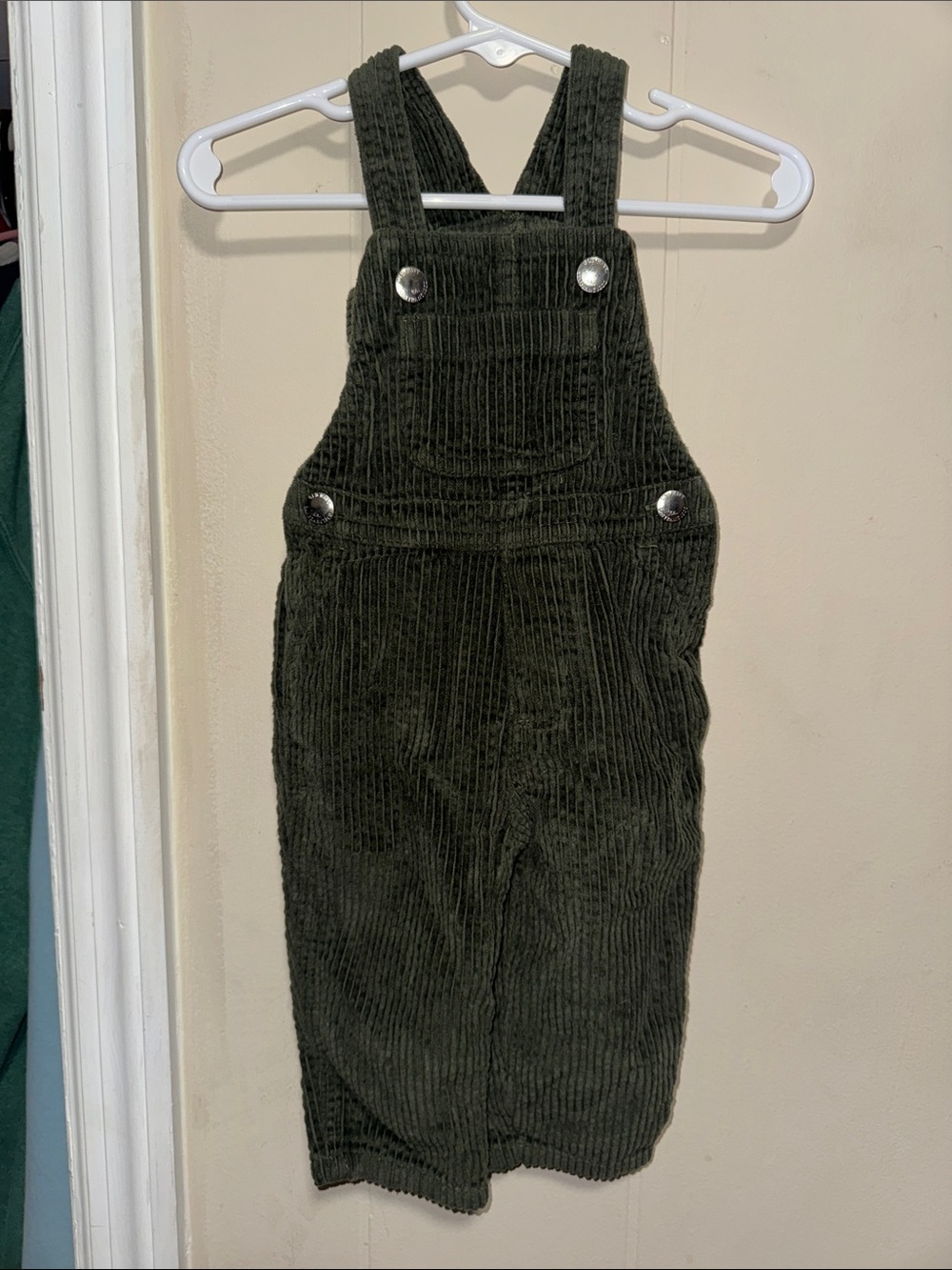 Old Navy Dark Olive Green Corduroy Kids Overalls